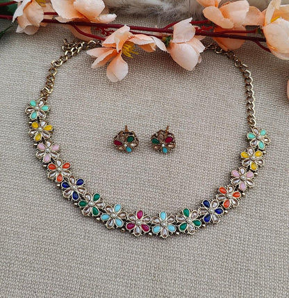 Nisha Floral Polki Necklace