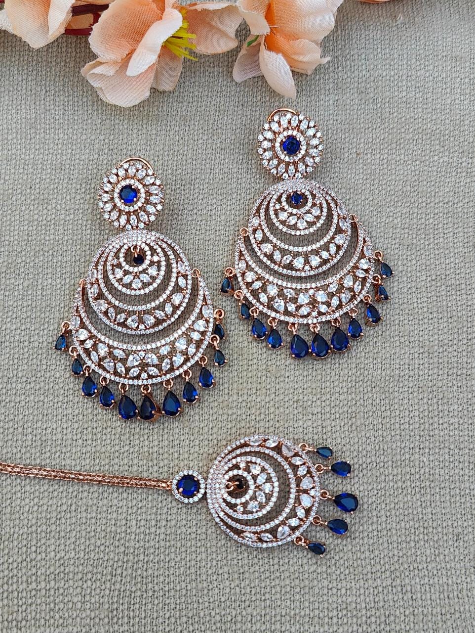 Poorva AD/CZ Earrings Tikka