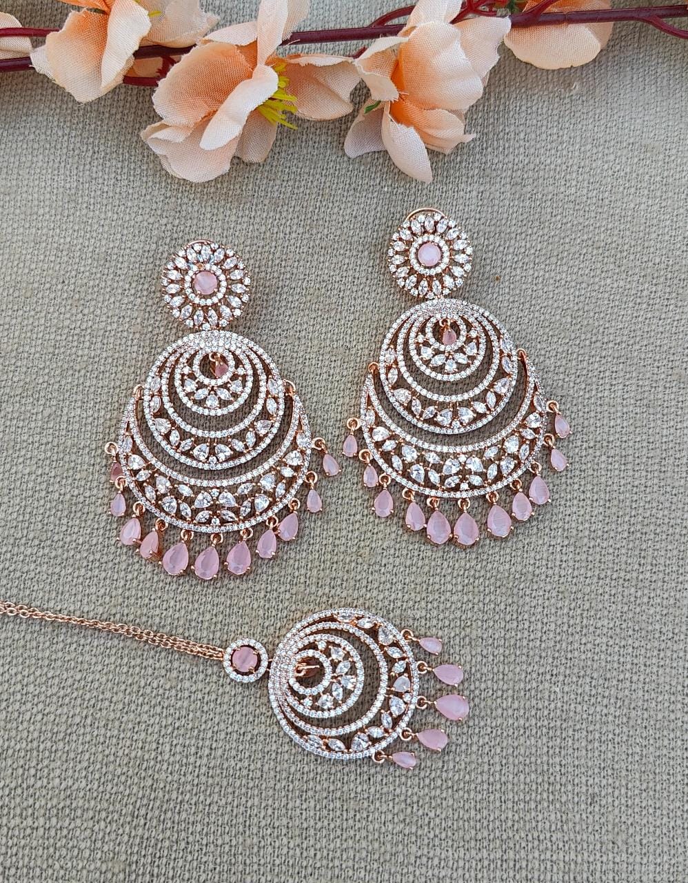 Poorva AD/CZ Earrings Tikka