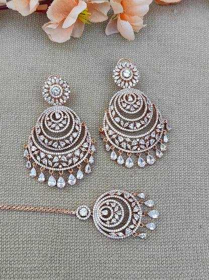 Poorva AD/CZ Earrings Tikka