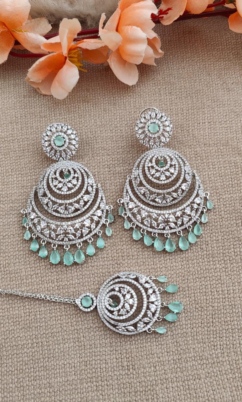 Poorva AD/CZ Earrings Tikka