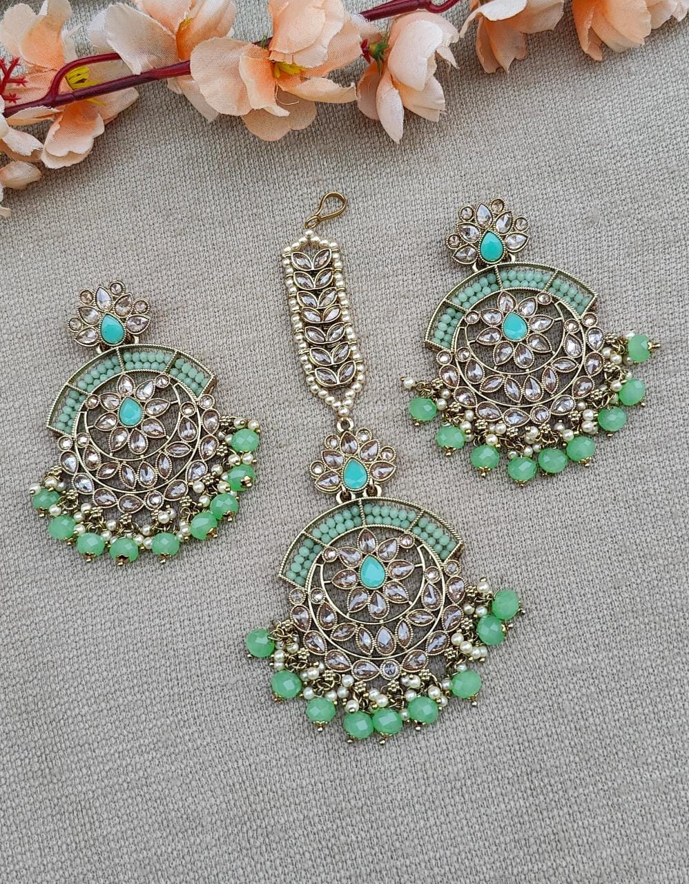 Risha Polki Earrings Tikka