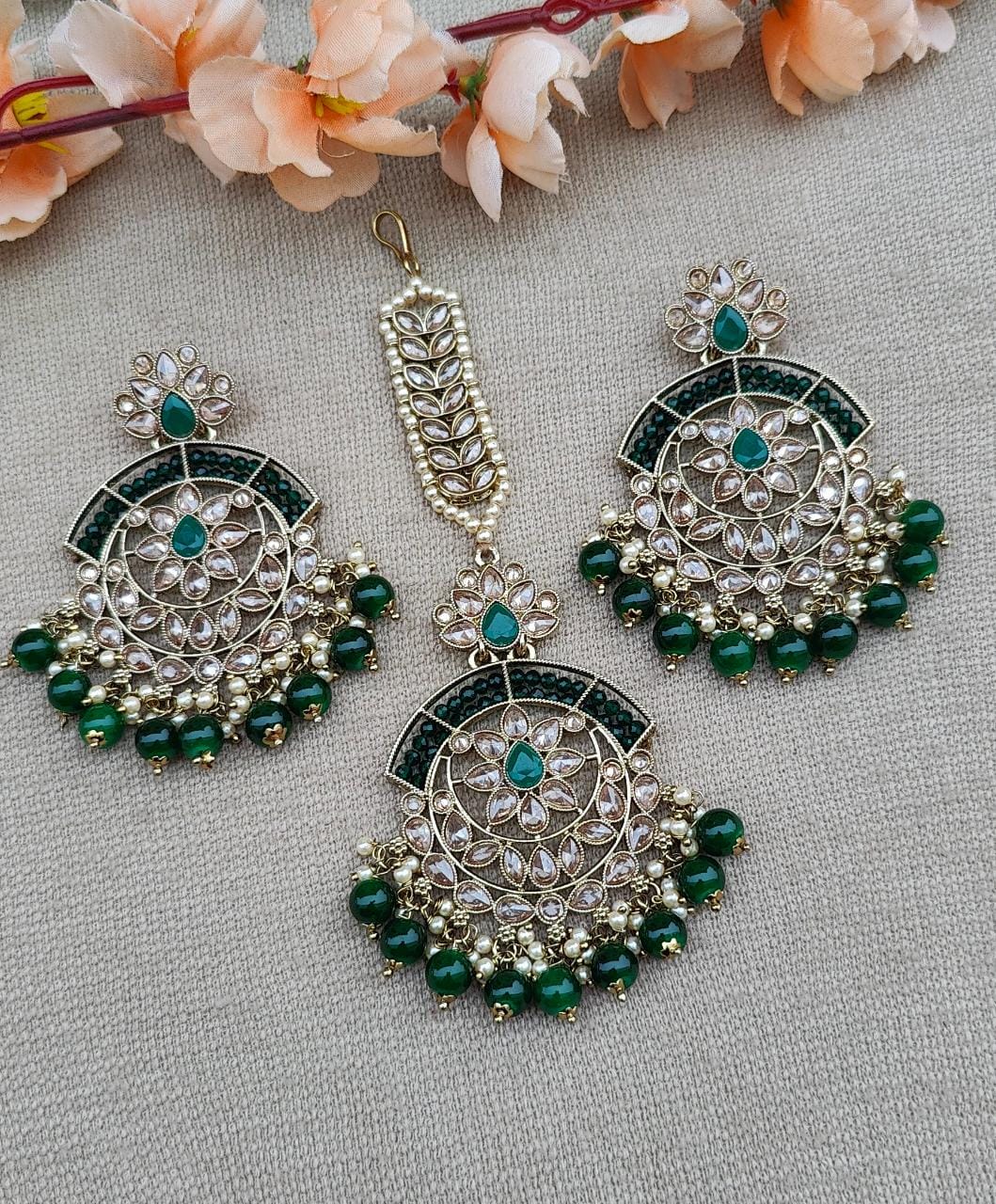 Risha Polki Earrings Tikka