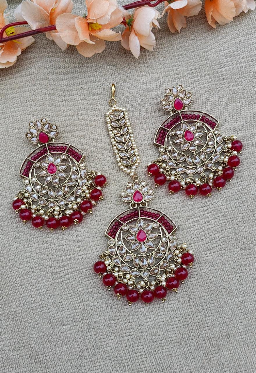 Risha Polki Earrings Tikka