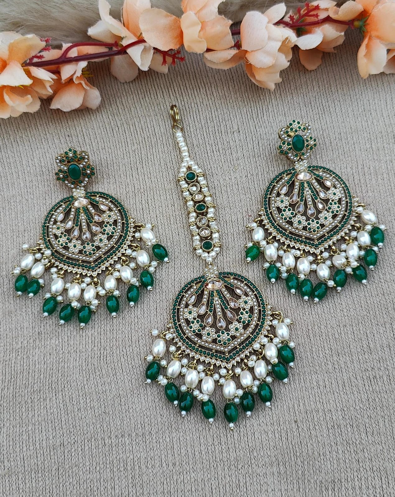 Kritika Polki Earrings Tikka