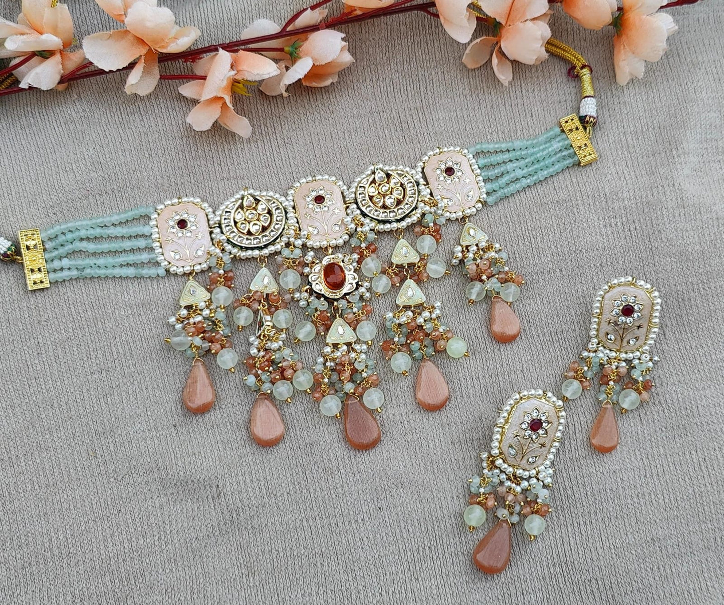 Pravika Meenakari Beaded Choker