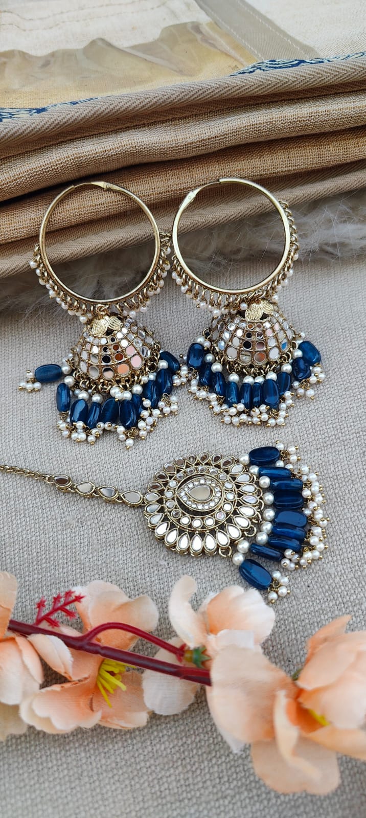 Aakriti Mirror Jhumki Tikka Balis