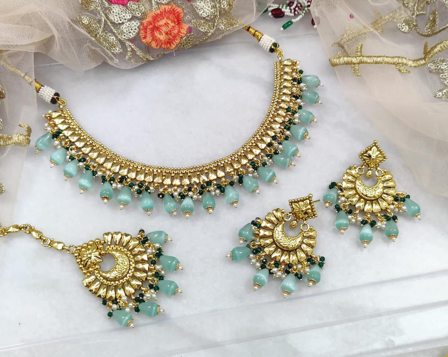 Pranjal Gold Necklace Set