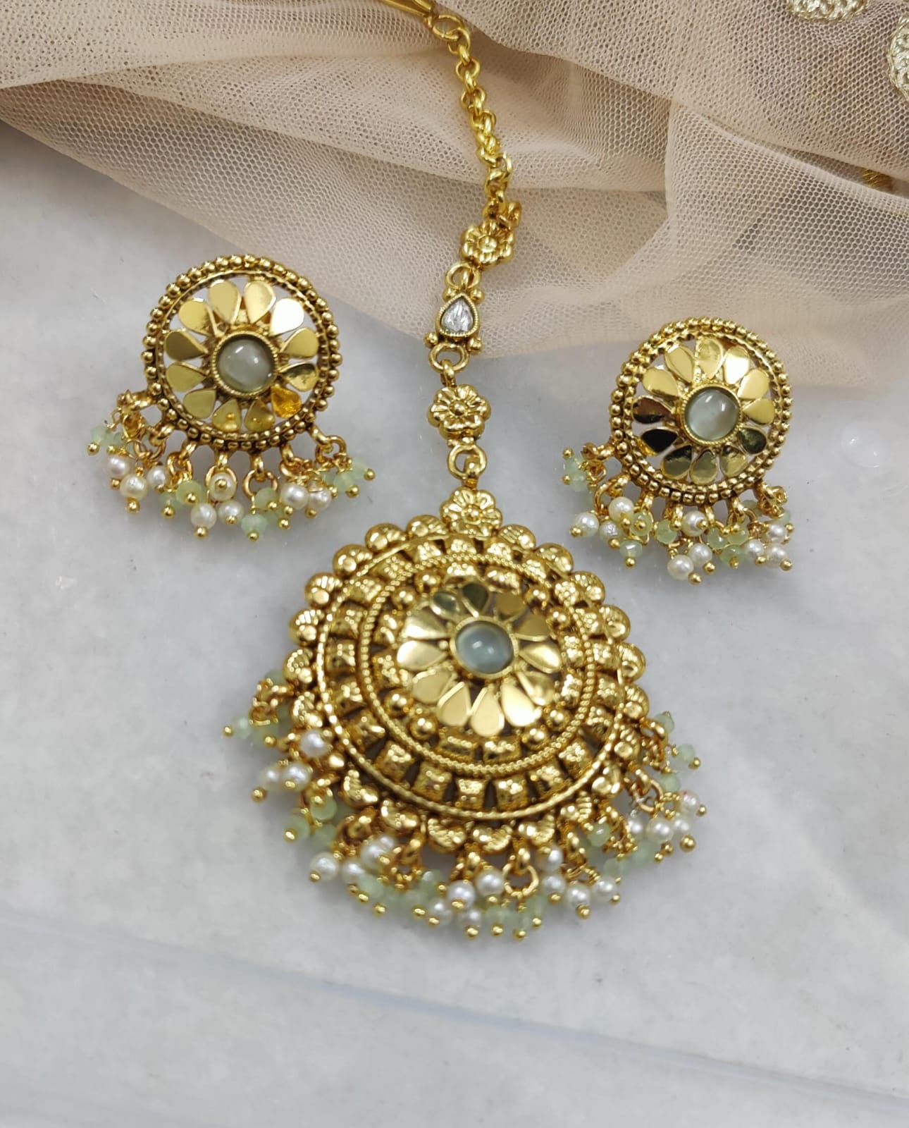 Ashima Gold Studs Tikka Set