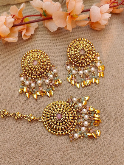 Aanvi Gold Studs Tikka