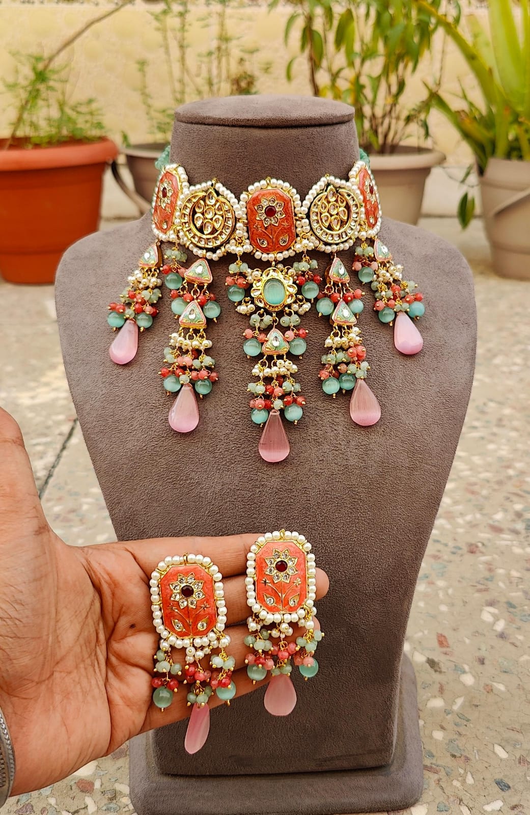 Pravika Meenakari Beaded Choker