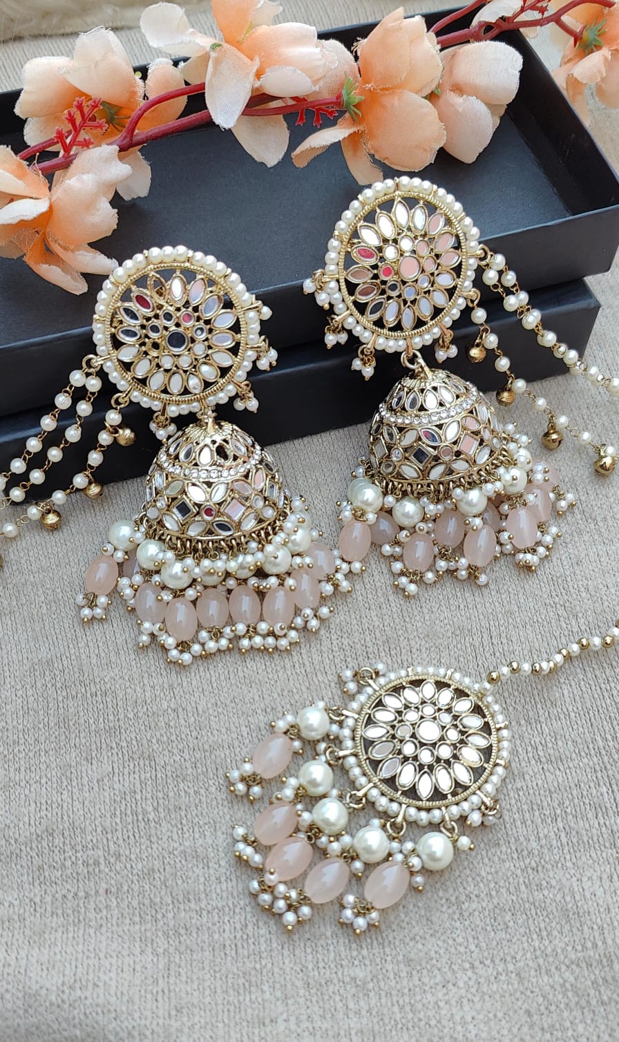 Alisha Oversized Mirror Jhumki Tikka