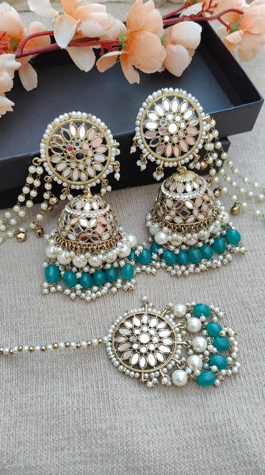 Alisha Oversized Mirror Jhumki Tikka