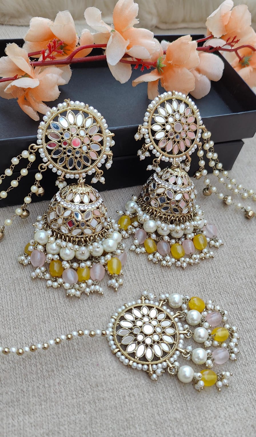 Alisha Oversized Mirror Jhumki Tikka