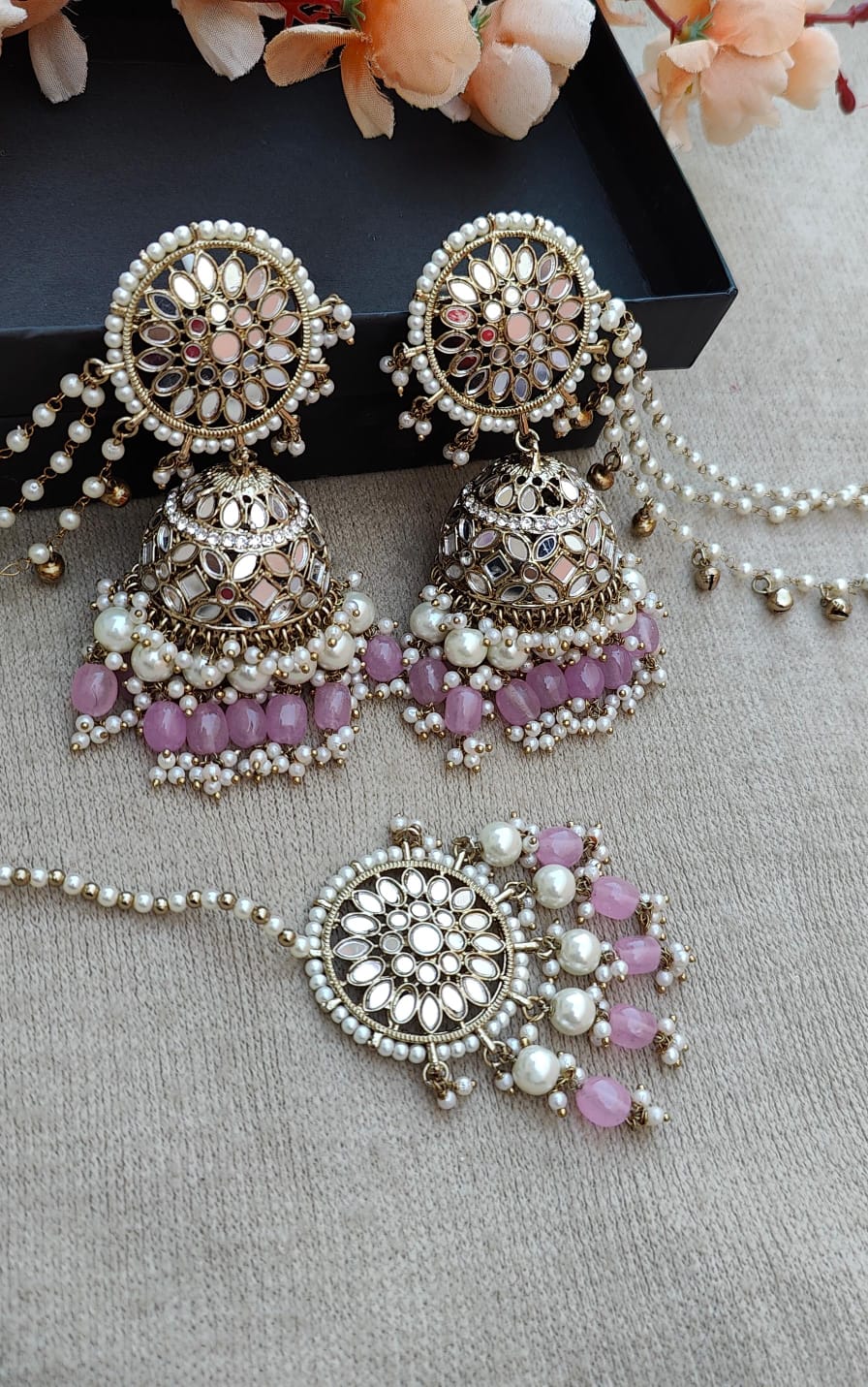 Alisha Oversized Mirror Jhumki Tikka