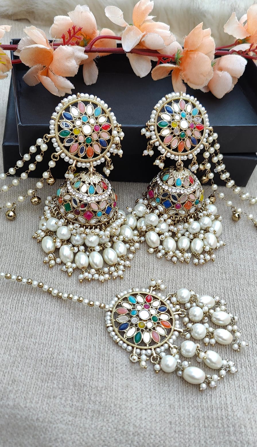 Alisha Oversized Mirror Jhumki Tikka