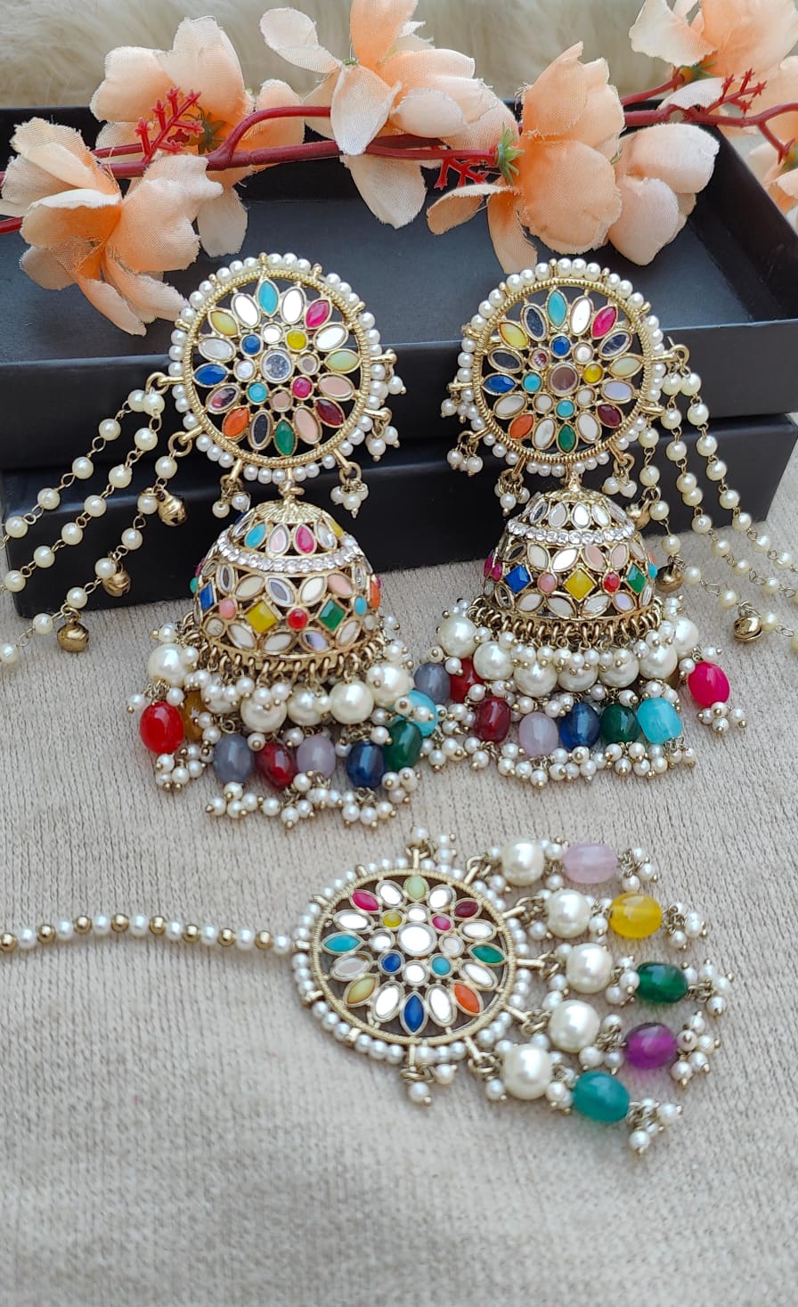 Alisha Oversized Mirror Jhumki Tikka