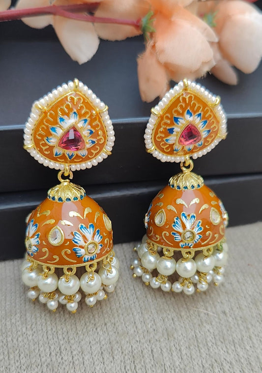 Triveni Meenakari Jhumkas