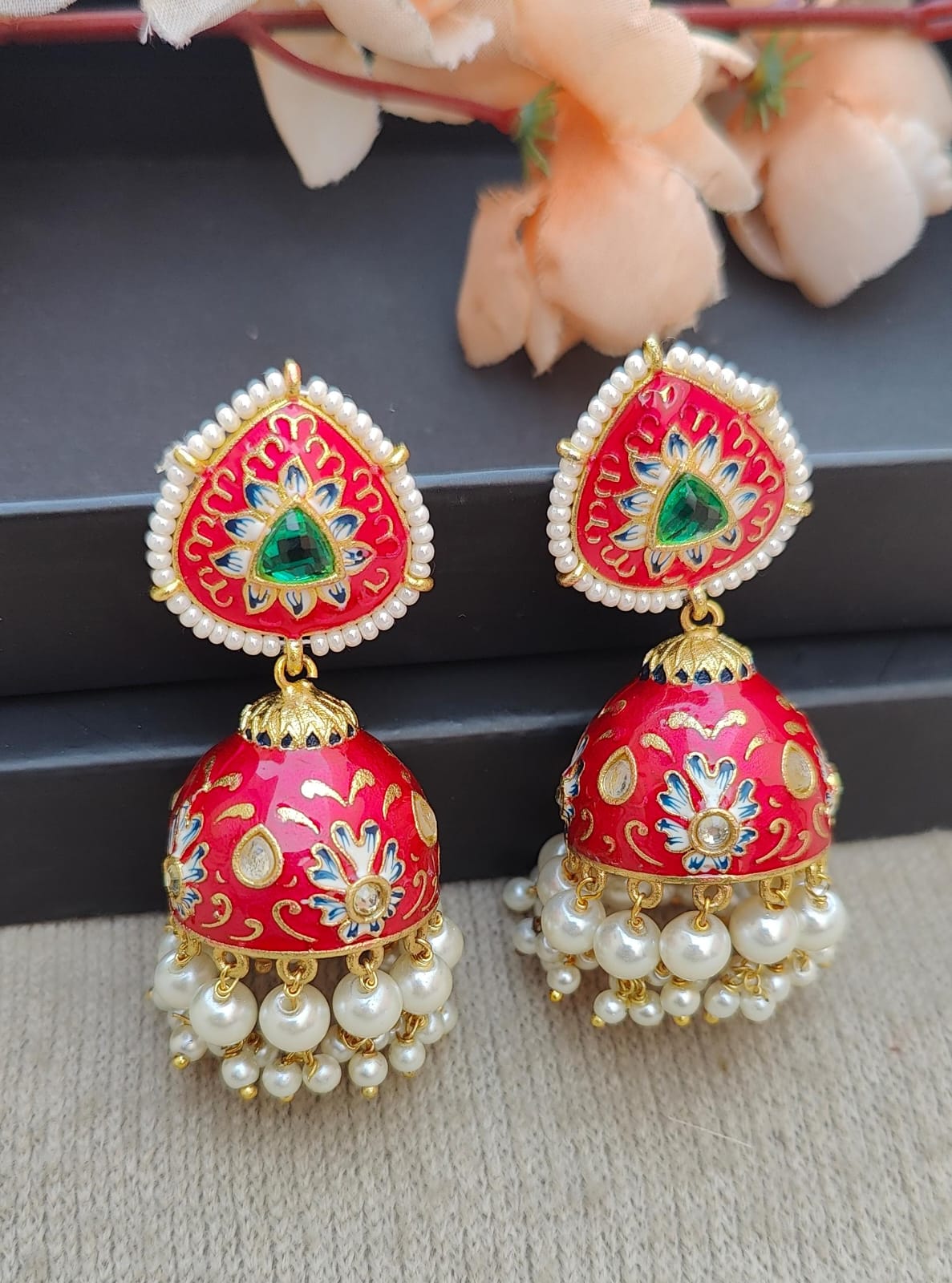 Triveni Meenakari Jhumkas