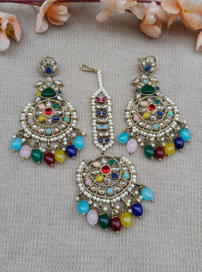 Maahi Polki Earrings Tikka