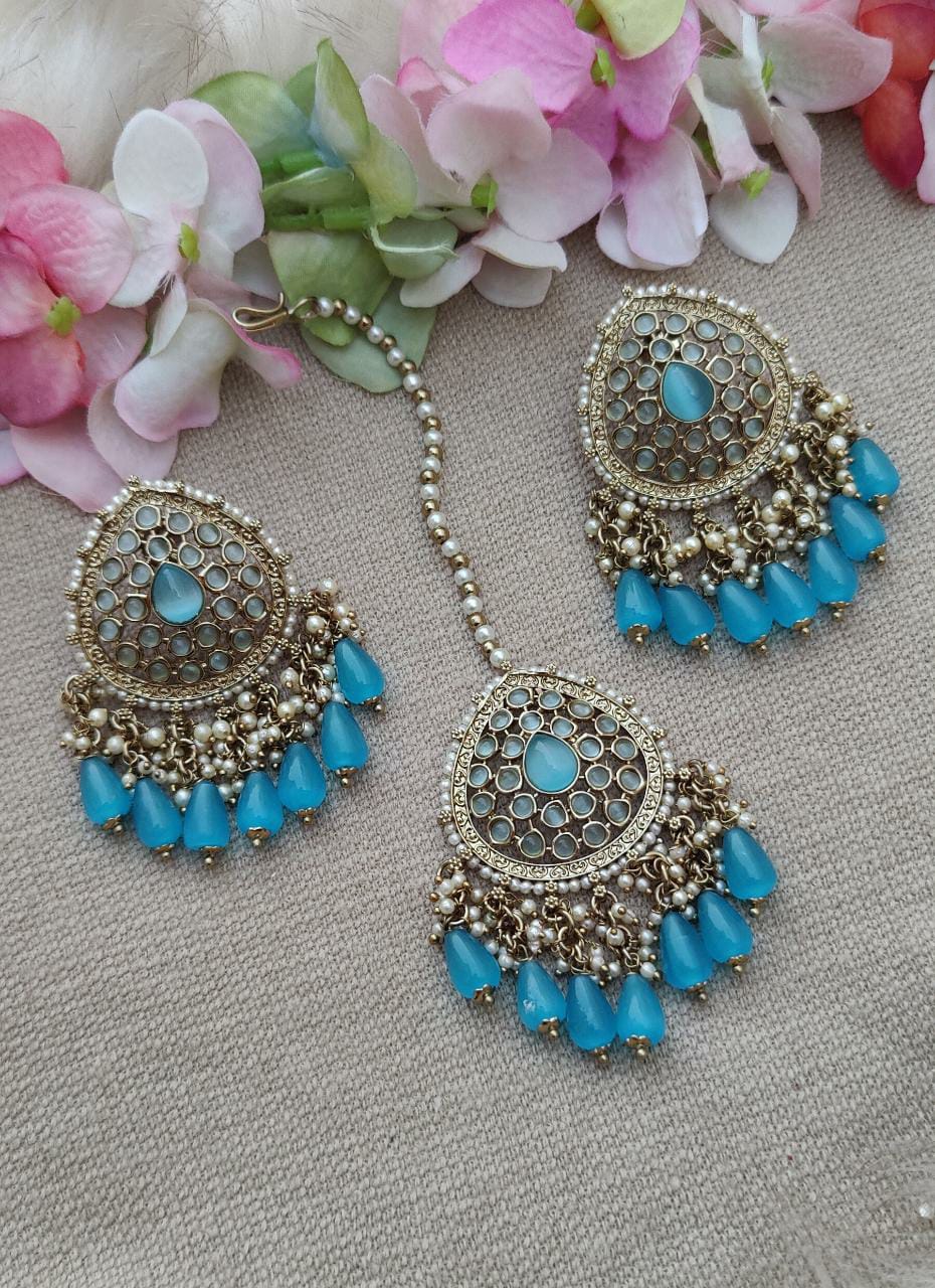 Vikruti Polki Earrings Tikka