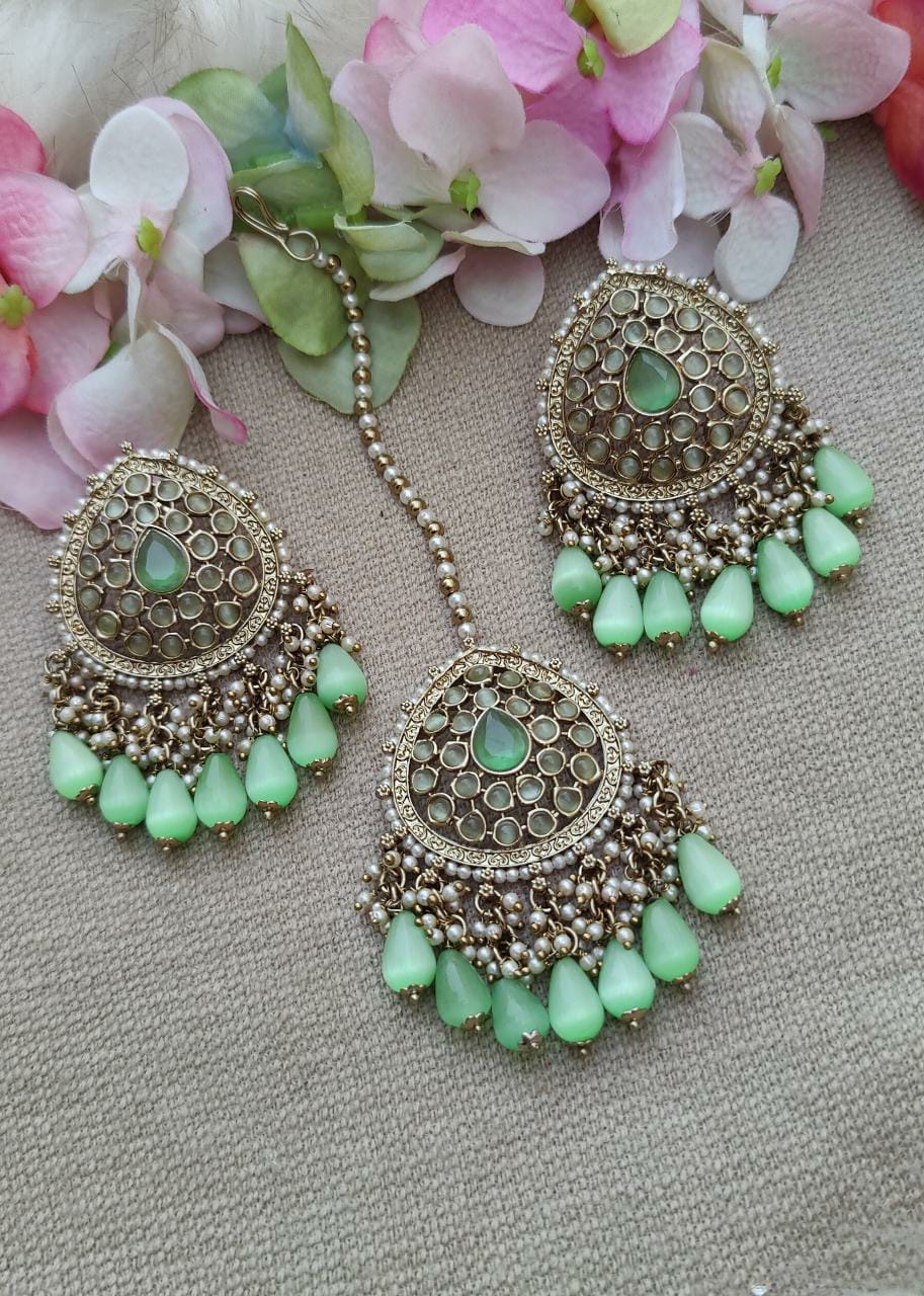 Vikruti Polki Earrings Tikka