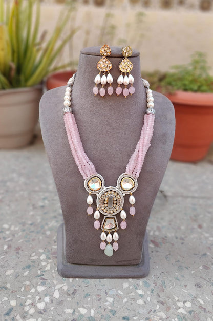 Tamanna Beaded Necklace (Pink)