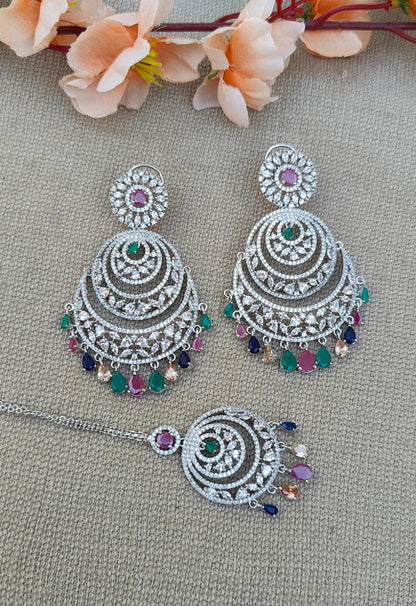 Poorva AD/CZ Earrings Tikka