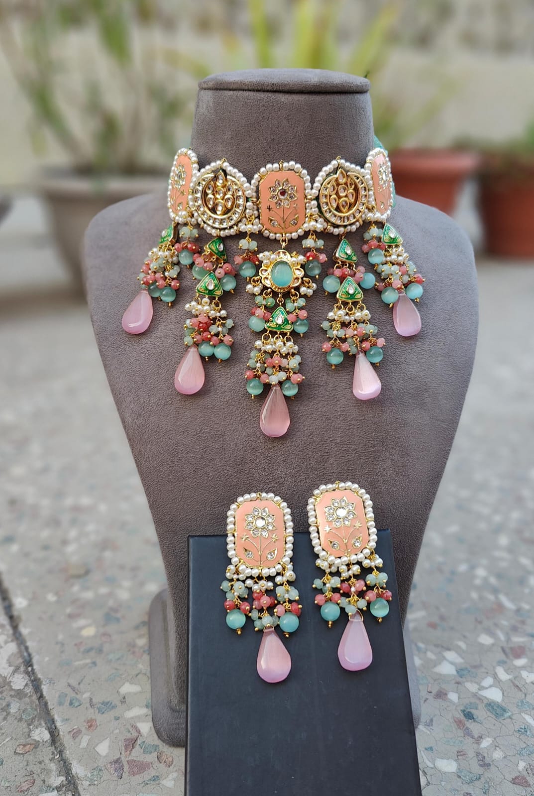 Pravika Meenakari Beaded Choker