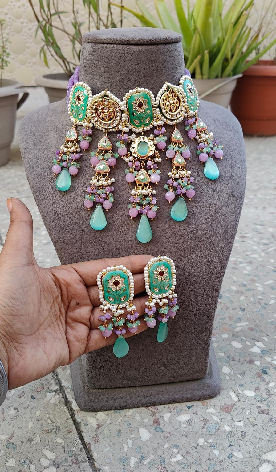 Pravika Meenakari Beaded Choker