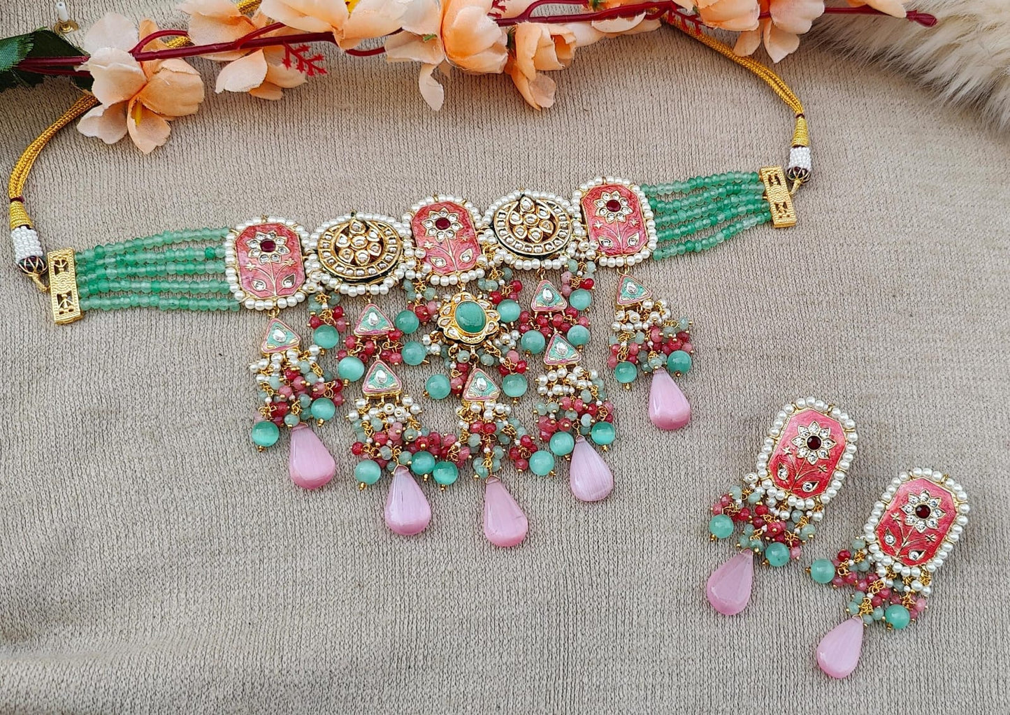 Pravika Meenakari Beaded Choker