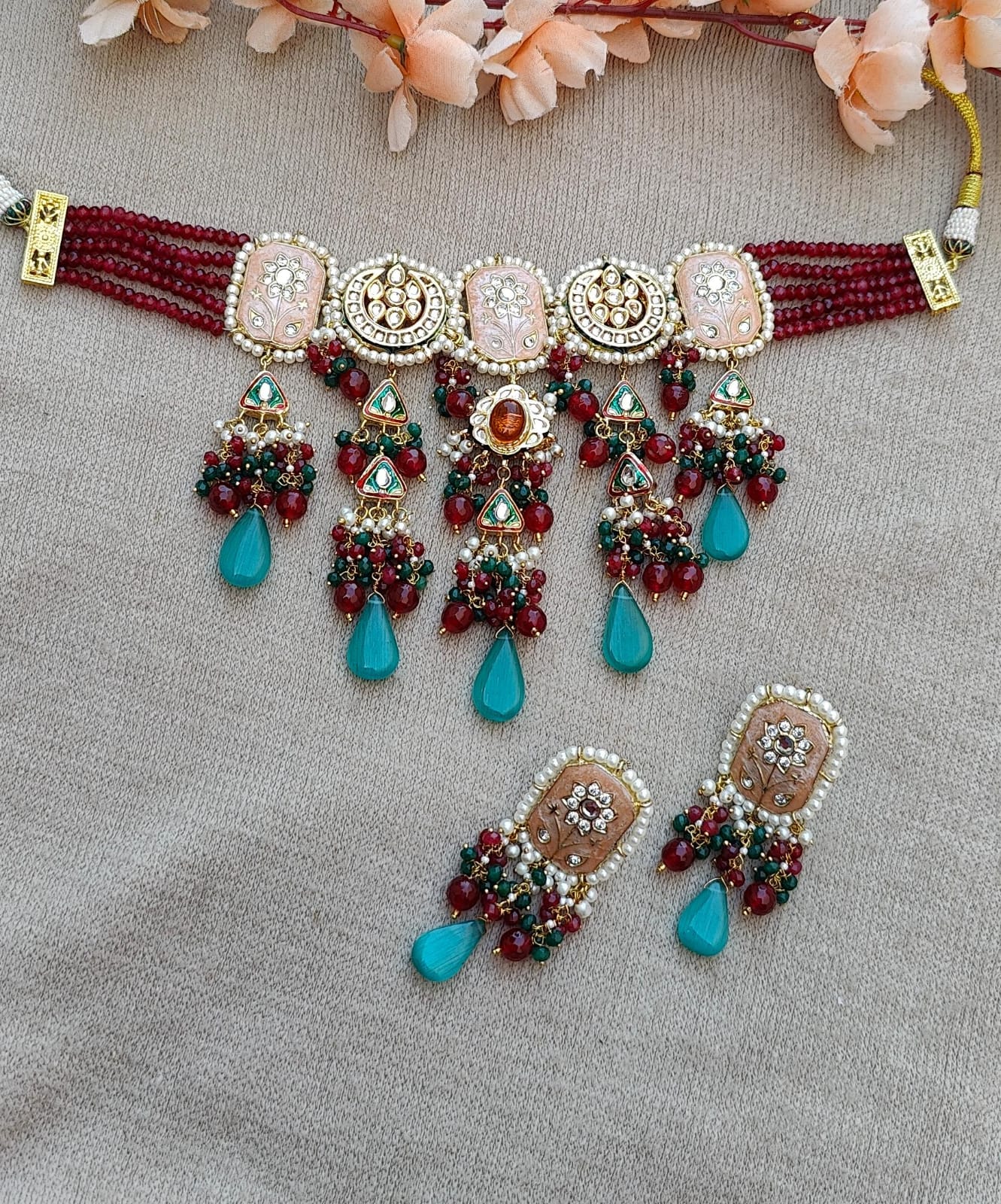 Pravika Meenakari Beaded Choker