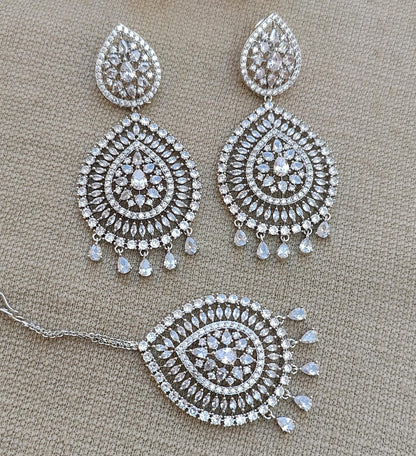 Kangana AD/CZ Earrings Tikka