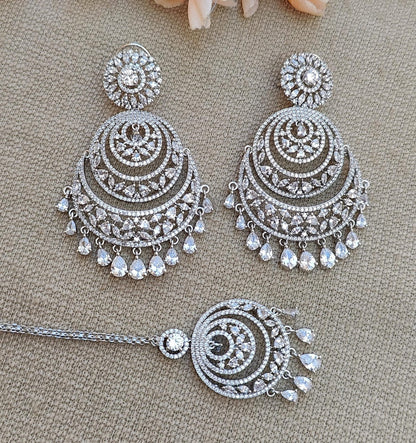 Poorva AD/CZ Earrings Tikka