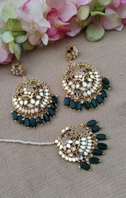 Nimisha Mirror Earrings Tikka