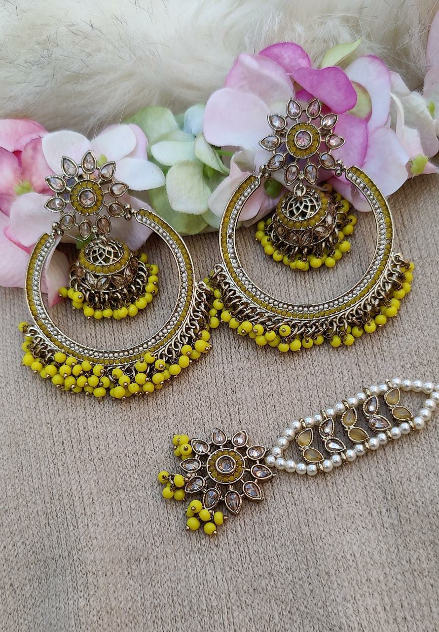 Israa Polki Earrings Tikka