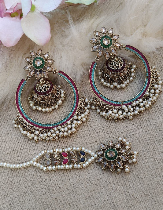 Israa Polki Earrings Tikka