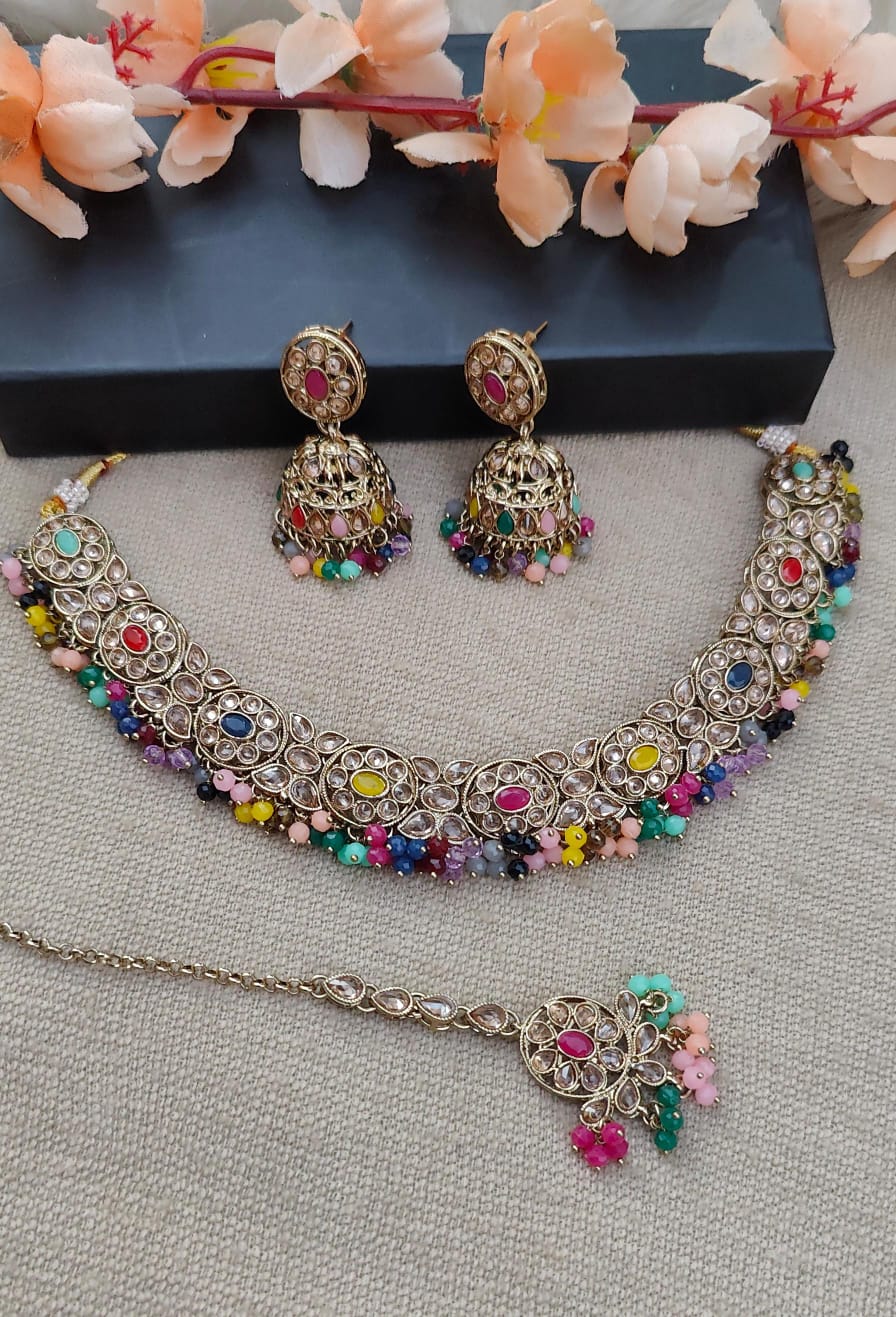 Twinkle Polki Necklace Set