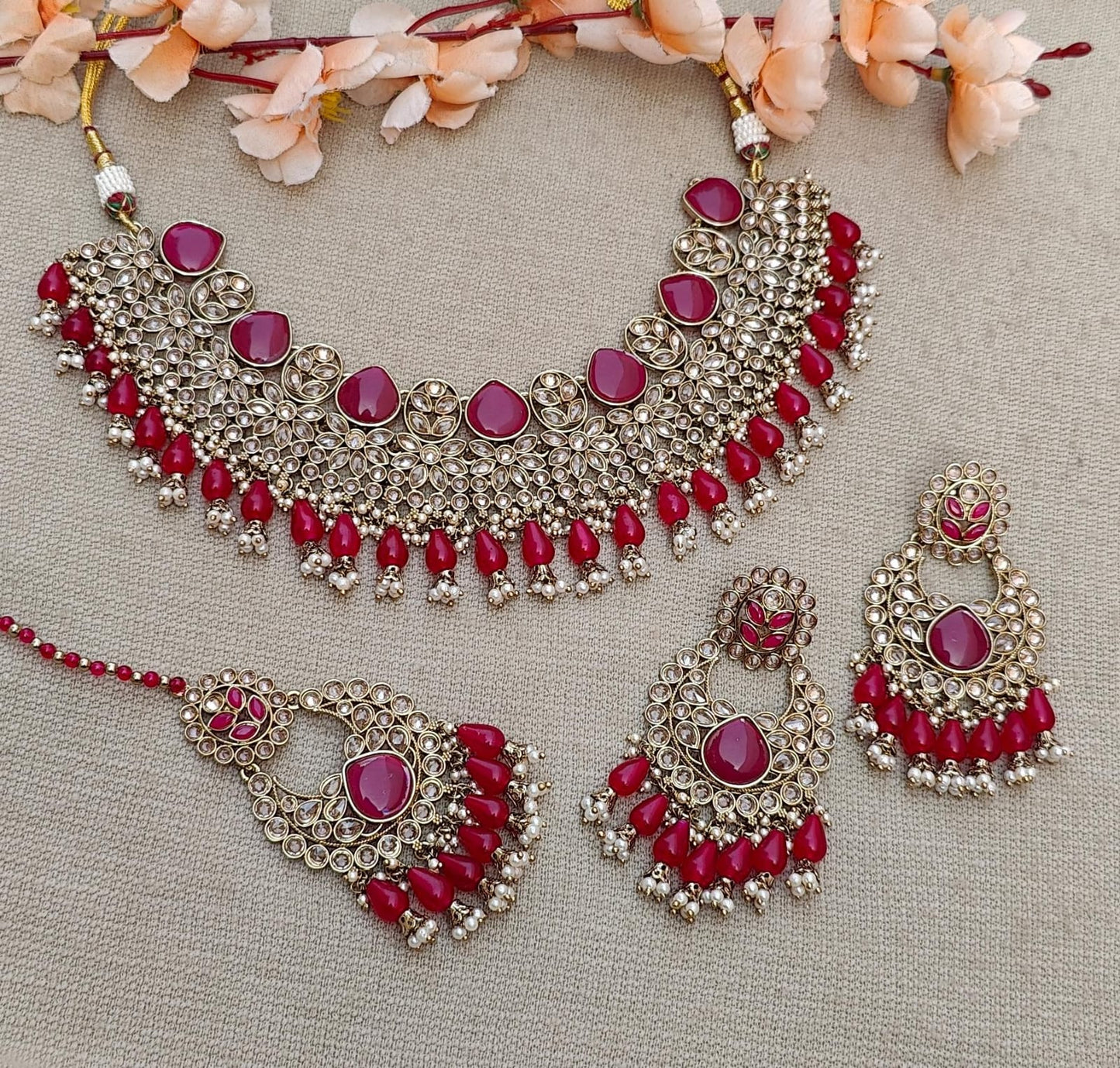 Adhira Polki Necklace Set