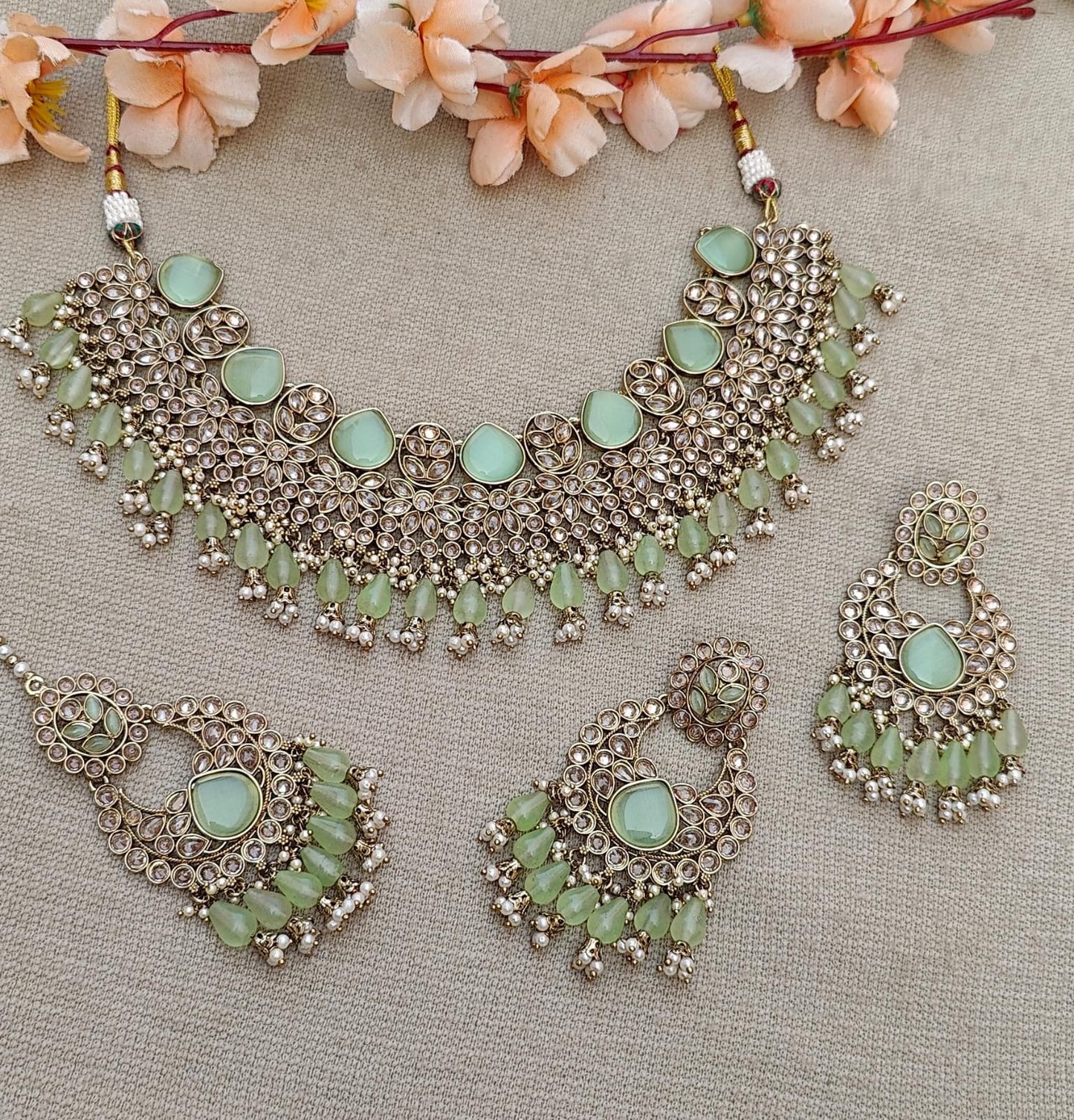 Adhira Polki Necklace Set