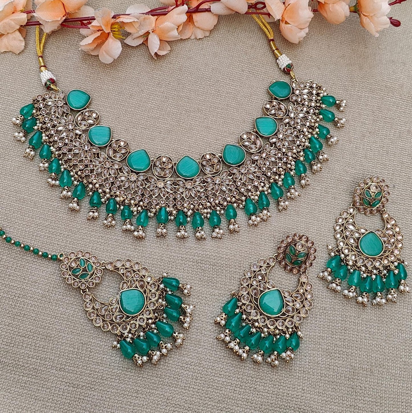 Adhira Polki Necklace Set