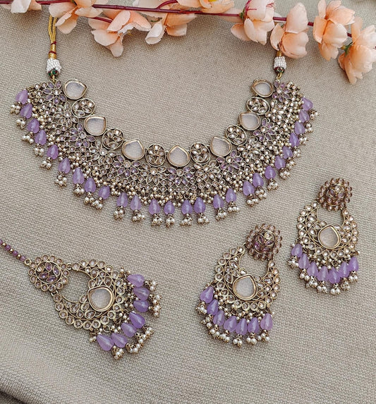 Adhira Polki Necklace Set