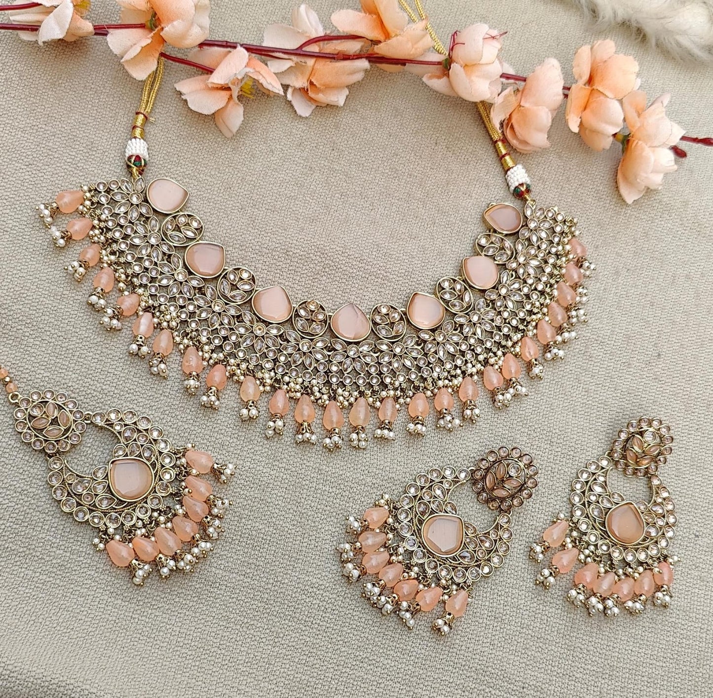 Adhira Polki Necklace Set