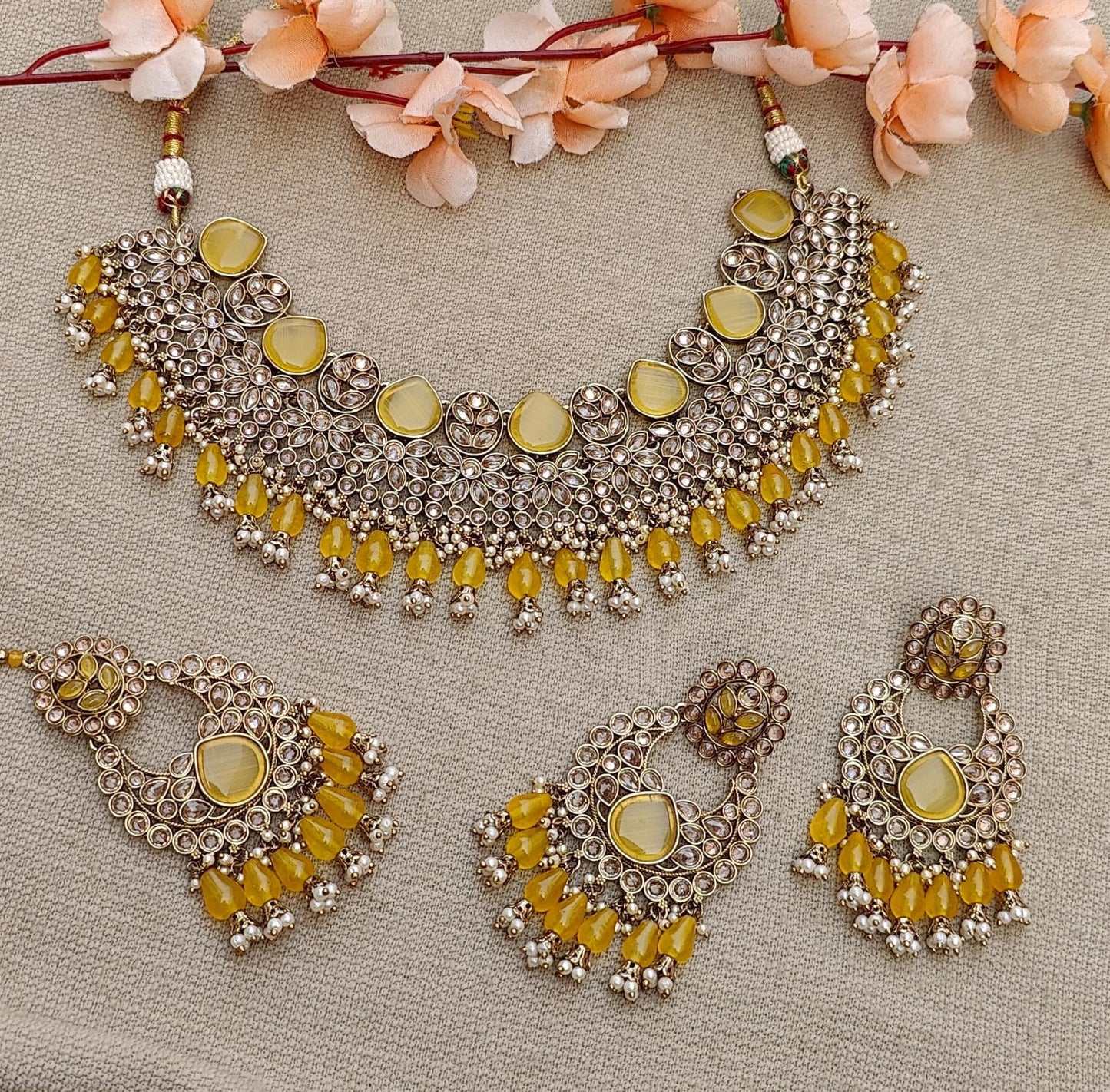 Adhira Polki Necklace Set