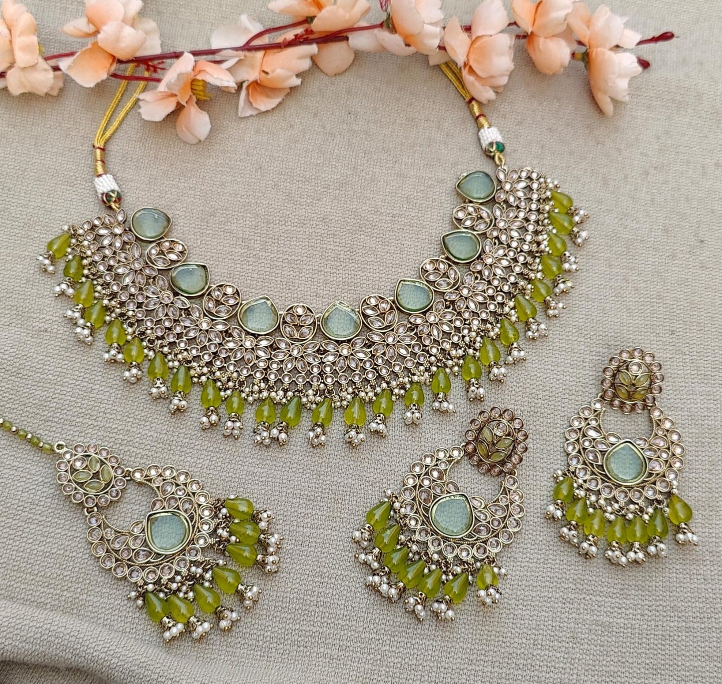 Adhira Polki Necklace Set