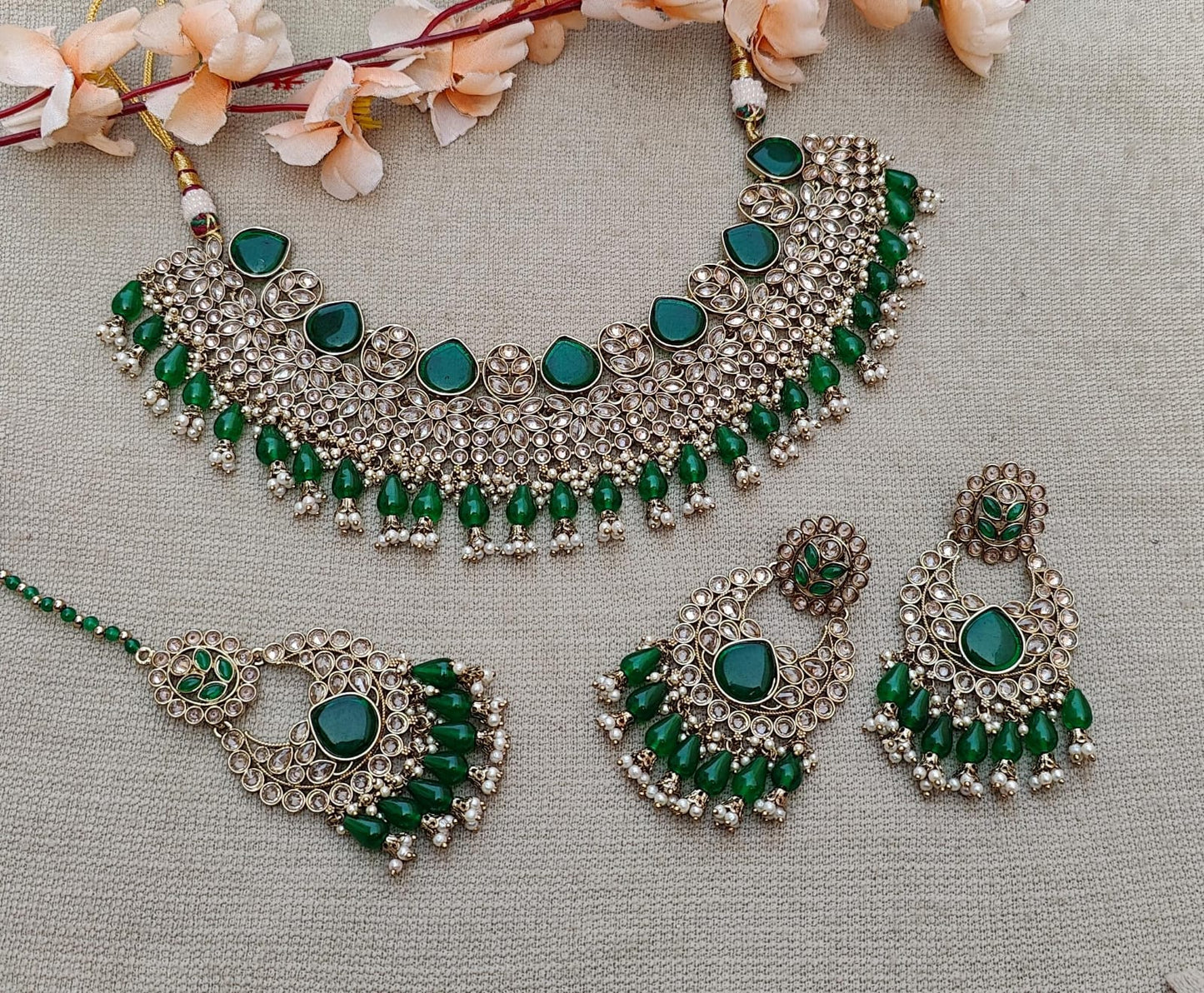 Adhira Polki Necklace Set