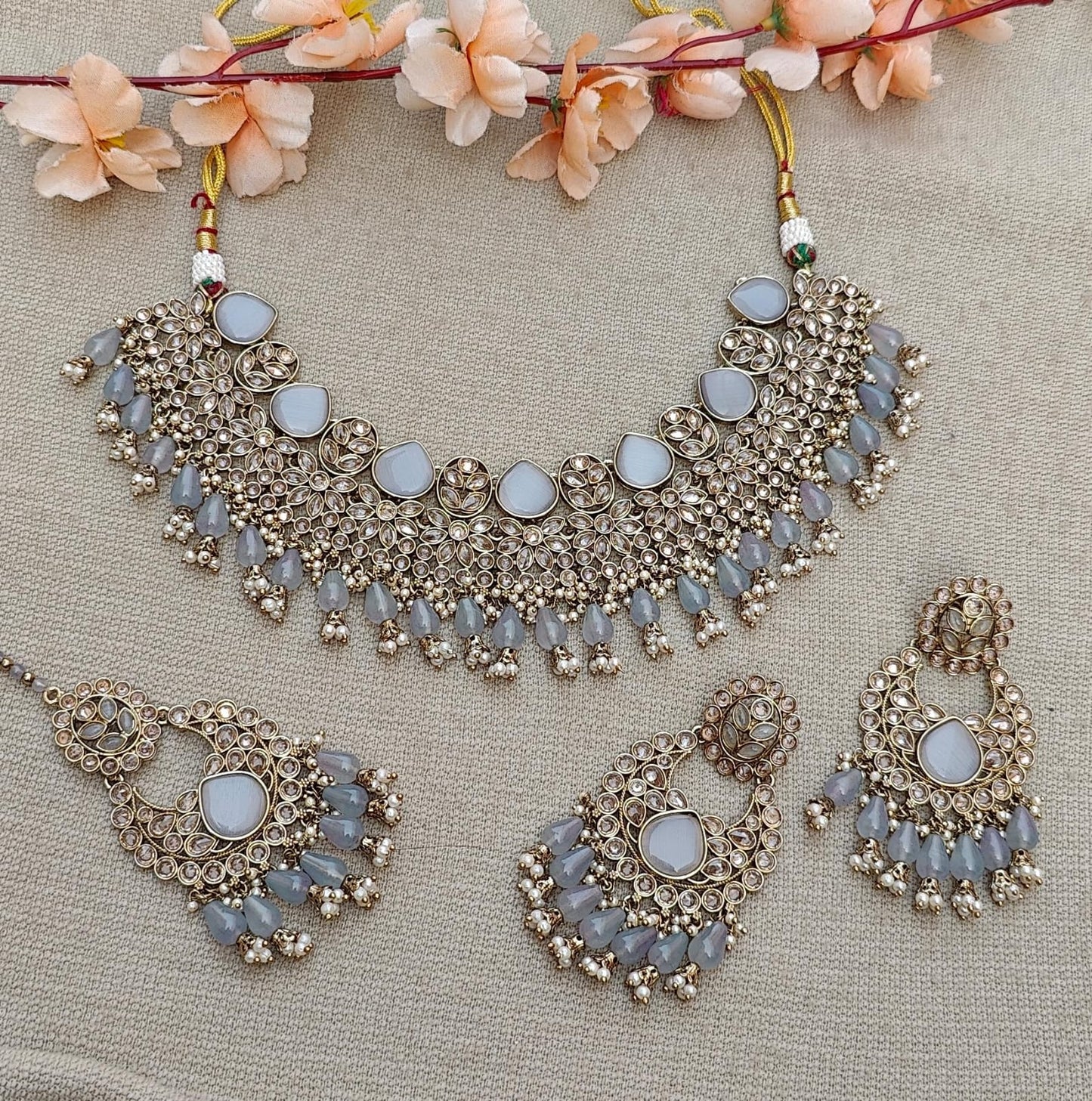 Adhira Polki Necklace Set