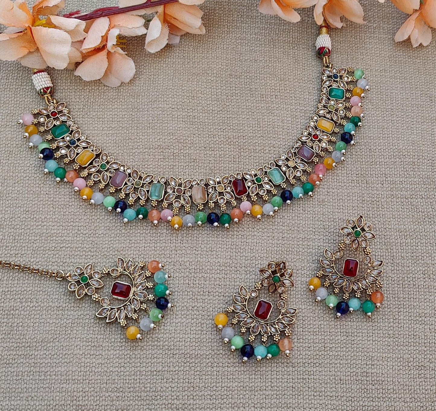 Dhvani Polki Necklace Set