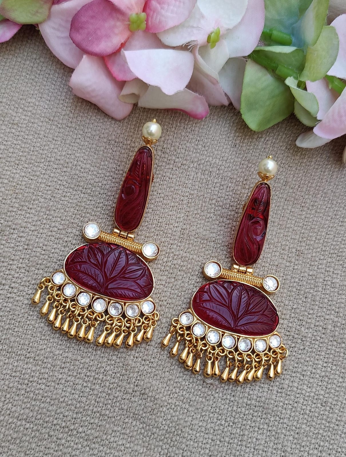 Sheena Long Kundan Earrings