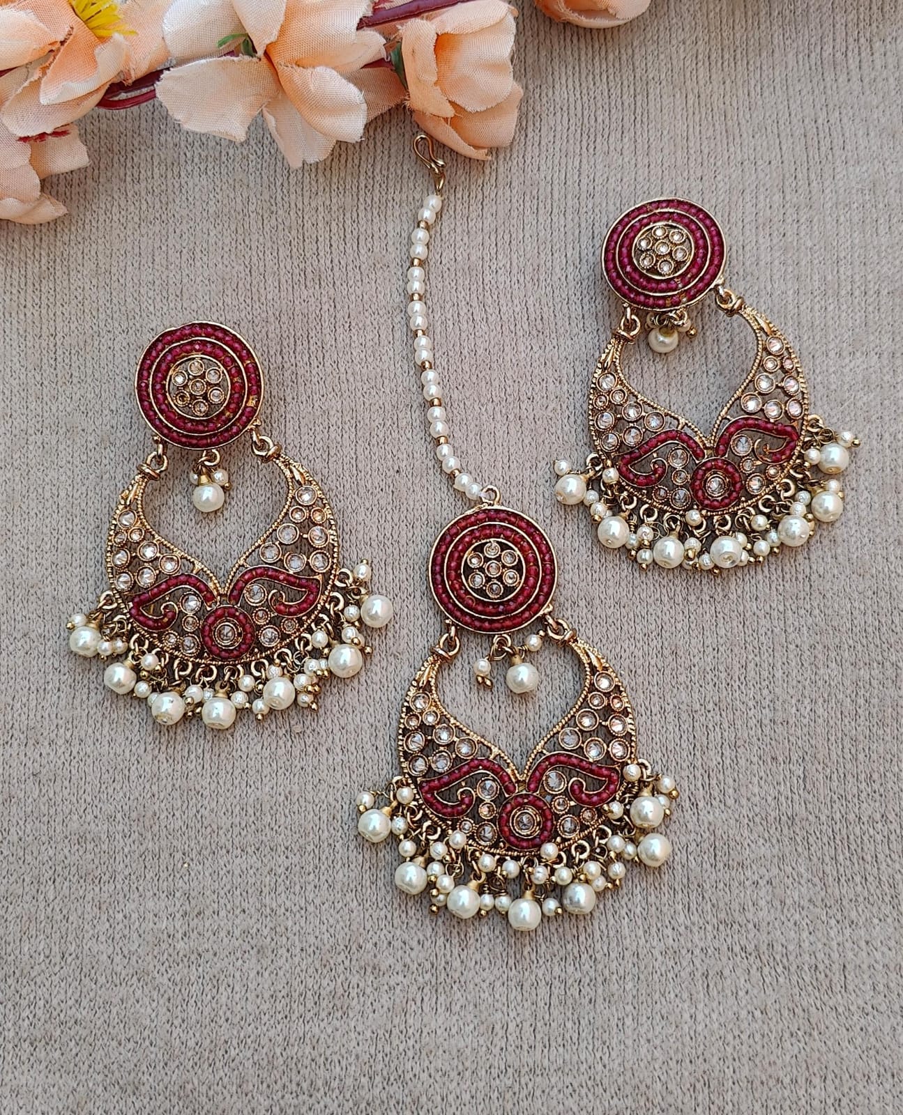 Hunar Polki Earrings Tikka